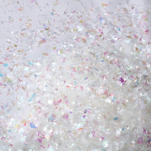 Kasyat Fake Snow Powder - Christmas Twinkles Decoration Craft | 250g White & AB Color Flakes