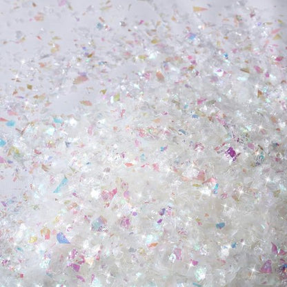 Kasyat Fake Snow Powder - Christmas Twinkles Decoration Craft | 250g White & AB Color Flakes