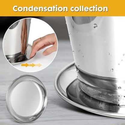 Large 16L Stainless Steel Ice Bucket for Parties – Stainless Steel High-Capacity Beverage Tub with Scoop & Tongs, Party Drink Chiller for Catering, Outdoor Events, Backyard BBQ