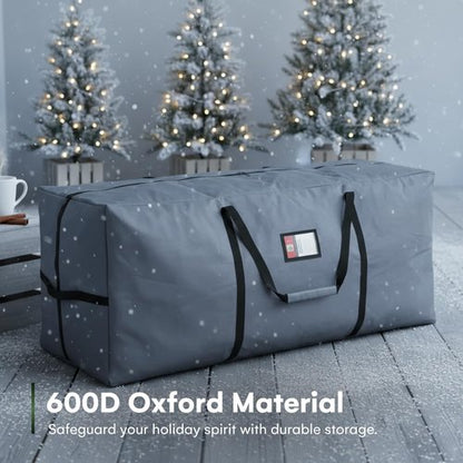 Holiday Spirit Christmas Tree Storage Bag - Heavy-Duty Waterproof Design with Reinforced Handles - Fits 7.5ft Tree, Protects from Dust & Moisture - Charcoal
