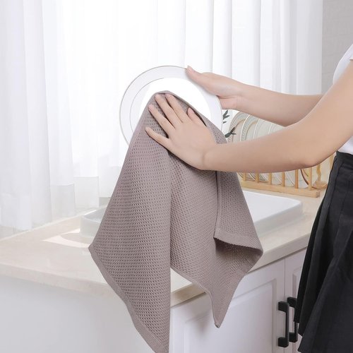 Homaxy Kitchen Dish Towels - Ultra Soft 100% Cotton Waffle Weave | Quick Drying, 13 x 28 Inches, 8-Pack, Multicolor