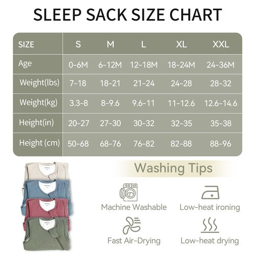 BubblePanda Rayon Made from Bamboo Sleep Sack 6-12 Months Supersoft Toddler Sleep Sack 1.0 Tog Breathable Baby Wearable Blanket with 2-Way Zipper Unisex Sleeping Bag for Babies
