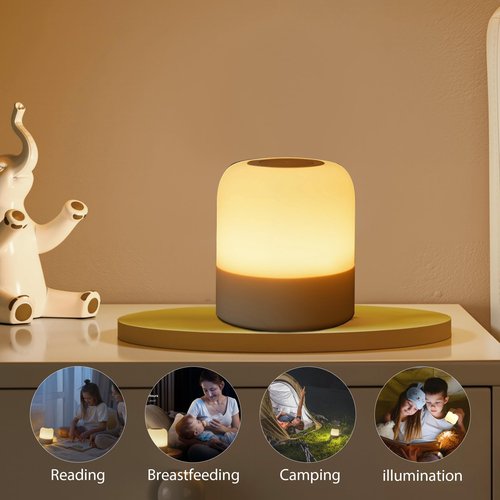 FNMYCO Portable Baby Night Light,3 Colours Egg Light for Nursery,Rechargeable Night Light for Kids,Small Cordless Table&Bedside Lamp,Eye Caring Dimmable LED Touch Lamp for Toddler,Girl,Boy,Nursing