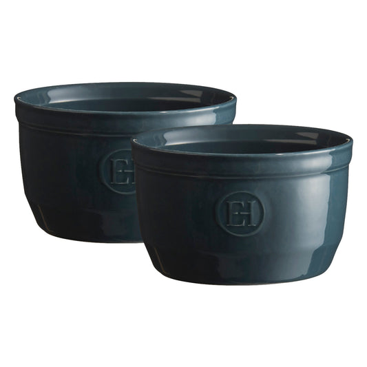 Emile Henry Made in France 8.5 oz Ramekin (Set of 2), 4" by 2"5', Blue Flame,974010