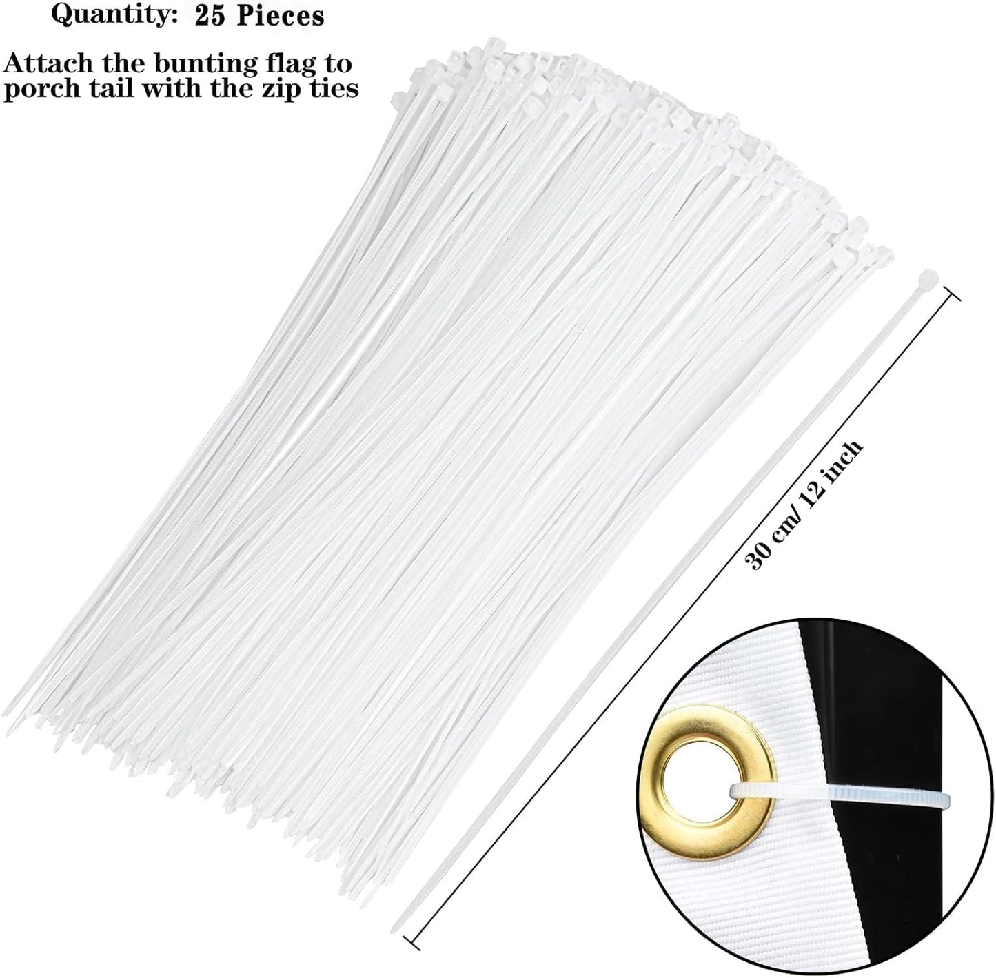 American Flag Bunting - Patriotic Pleated Fan Flag with Brass Grommets | 2x4 Feet for 4th of July Decor