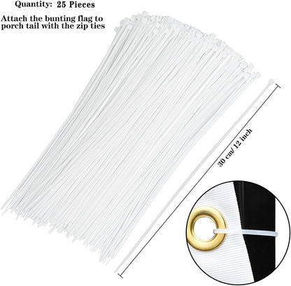 American Flag Bunting - Patriotic Pleated Fan Flag with Brass Grommets | 2x4 Feet for 4th of July Decor