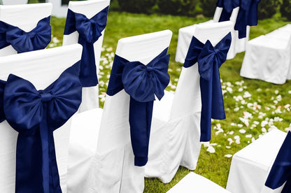 Skiennix Navy Blue Satin Table Runners - 12 Pack | 12 x 108 Inch for Weddings & Events