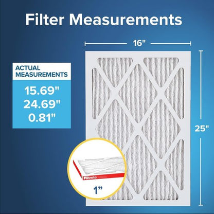 Filtrete Air Filter 16x25x1 - MERV 11 Micro Allergen Defense | 2-Pack Pleated HVAC Filters