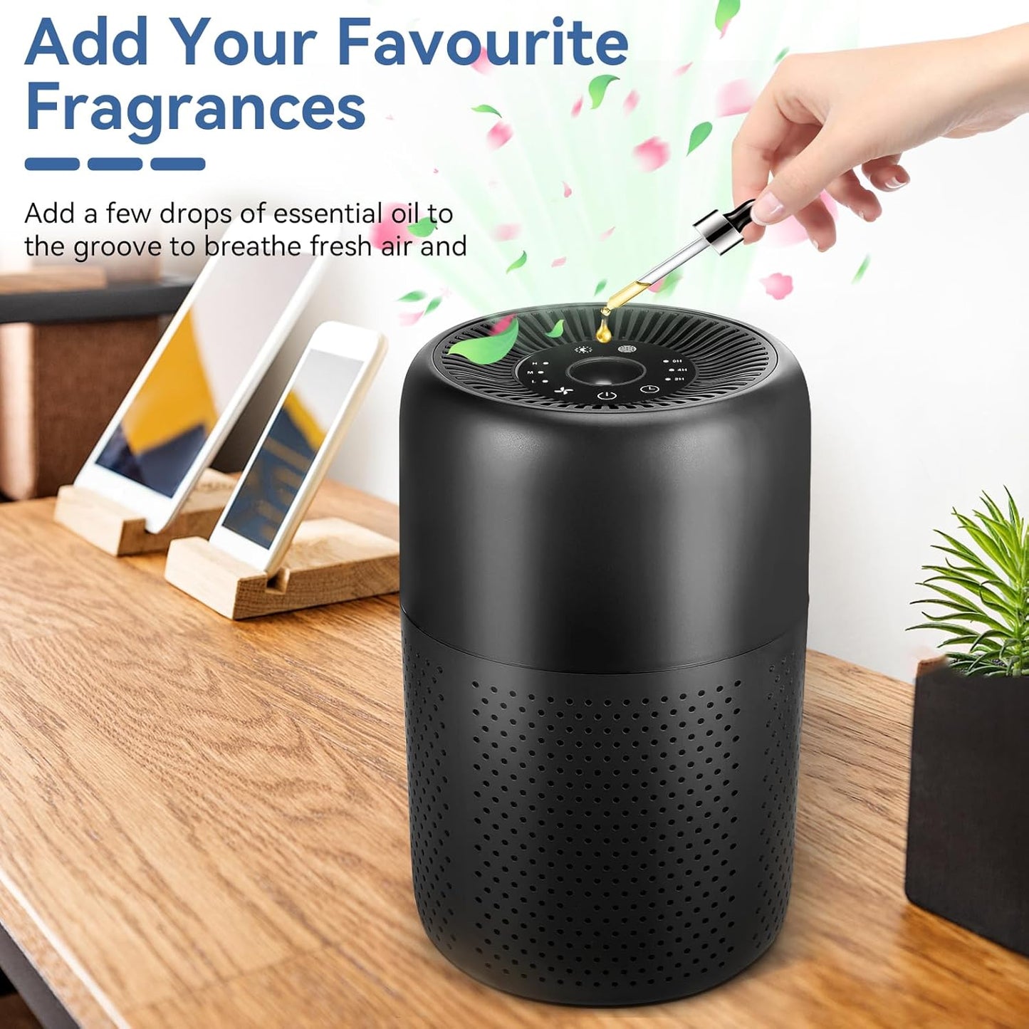 YARIKI Air Purifiers - 2 Pack Small Bedroom Purifiers with Aromatherapy & Nightlight | Low Noise 24dB