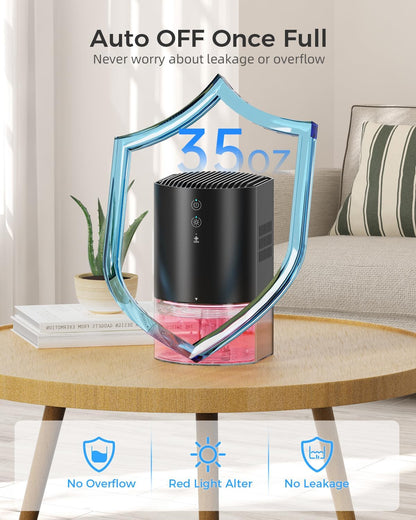 Skiennix Portable Dehumidifier - Ultra Quiet, Energy Saving with Auto Shut Off & Colorful Light | 35 OZ for Home, RV, Office
