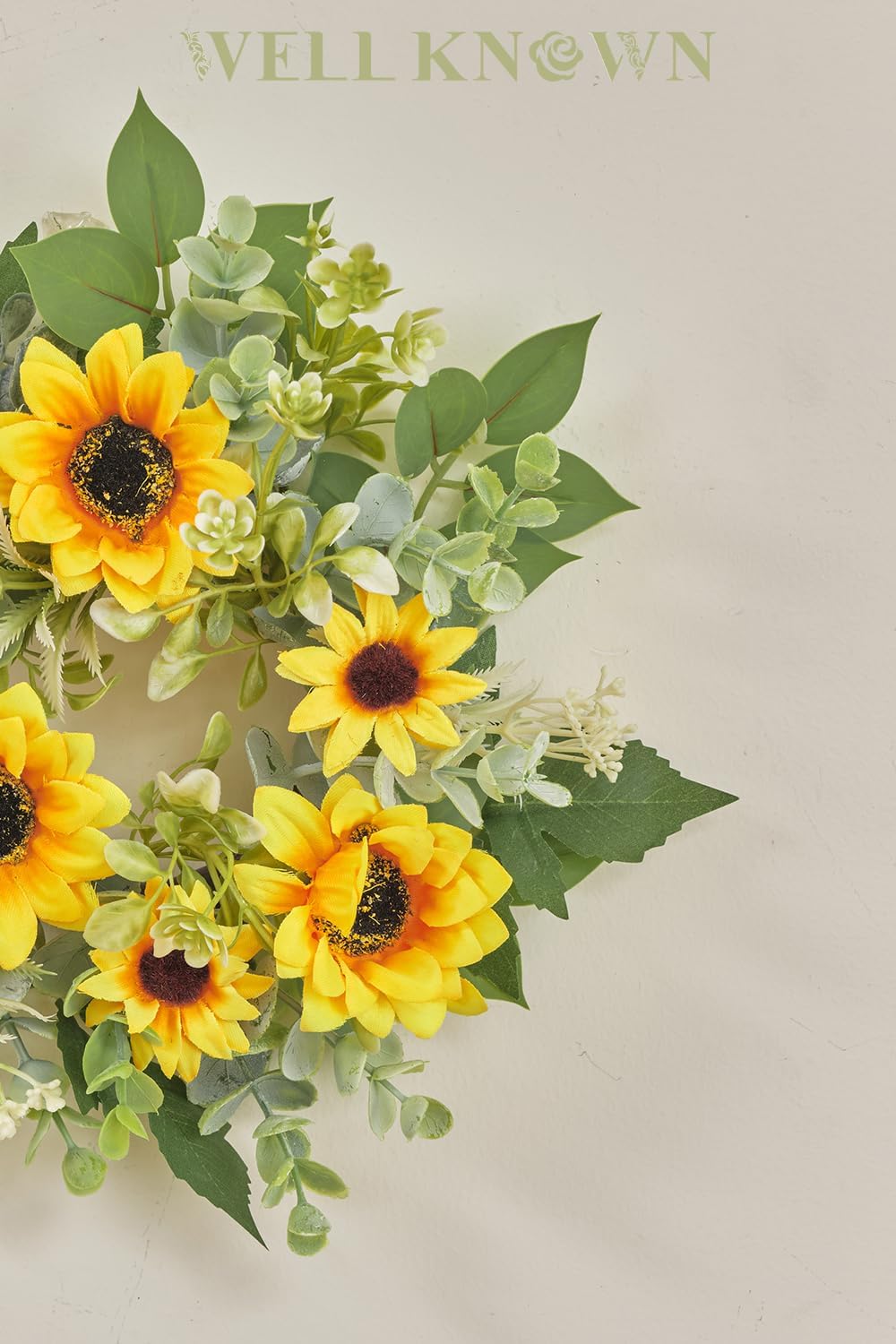 Skiennix Mini Spring Floral Candle Rings - 2 Pcs 9-Inch Yellow Sunflower Wreaths for Home Decor | Ideal for Weddings & Parties