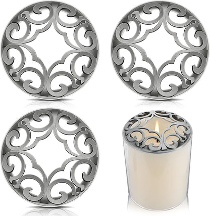 Shellwei Candle Toppers - 4 Pcs Silver Jar Lids for Even Burning | Perfect Gift for Women