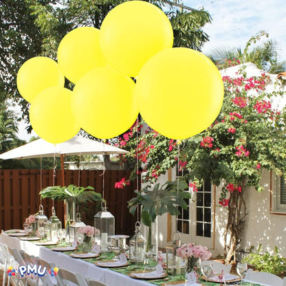 PMU Jumbo Latex Balloons - Premium 36 Inch Canary Yellow for Birthdays, Weddings & Baby Showers