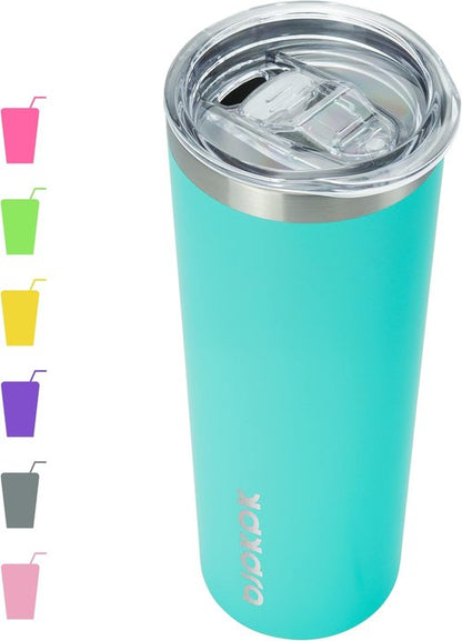 BJPKPK 20 oz Stainless Steel Skinny Tumbler - Vacuum Insulated Travel Coffee Mug | Turquoise
