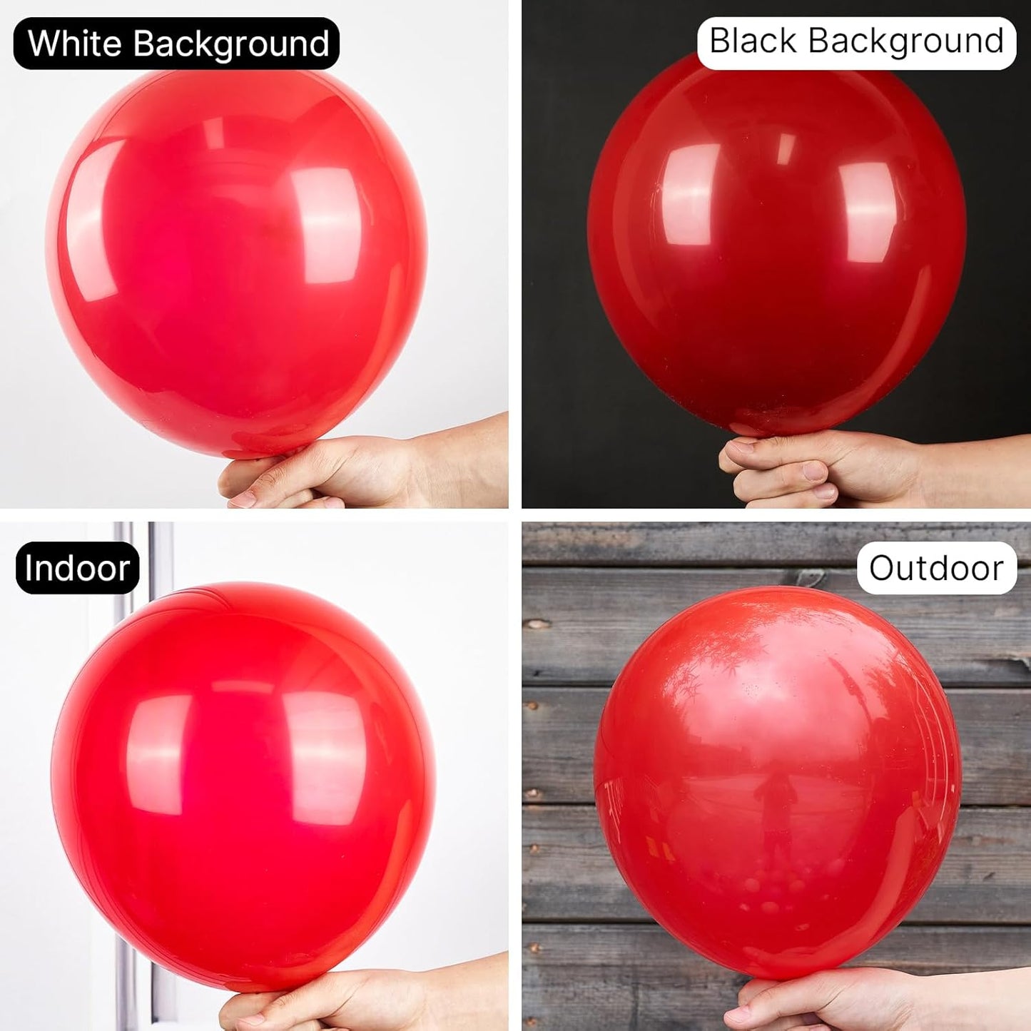PartyWoo White & Red Balloons - 100 Pack for Festive Celebrations | Perfect for Parties & Events