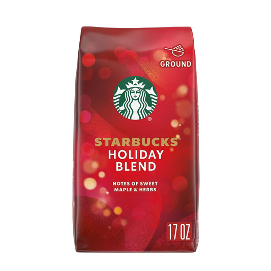 Starbucks Ground Coffee - Medium Roast Holiday Blend | 100% Arabica, 17 oz Bag