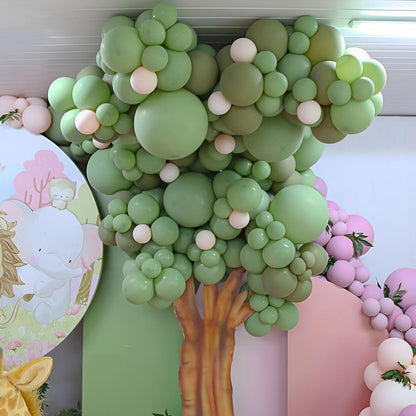 Voircoloria 110-Piece Sage Green Balloons - 12-Inch Olive Green Latex for Weddings, Graduations & Parties