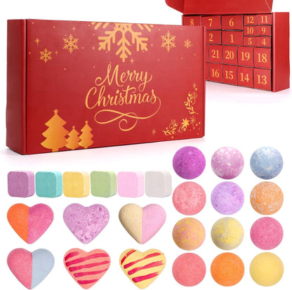 Advent Calendar 2026 - Natural Bath Bombs for Women | 24 Pcs Christmas Countdown Gift Set
