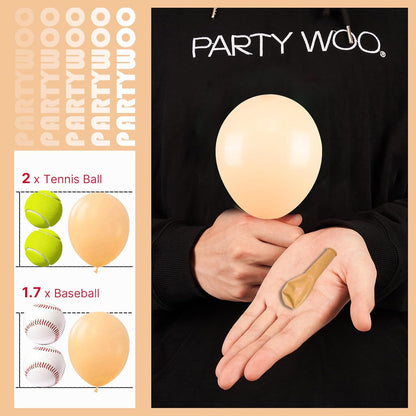 PartyWoo 5-Inch Nude Balloons - 100pcs Apricot Boho Latex Helium Balloons for Weddings & Baby Showers