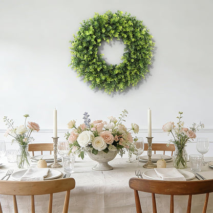 Regine Switzerland 26'' Boxwood Wreath - Artificial Leaves for Spring & Summer Home Decor