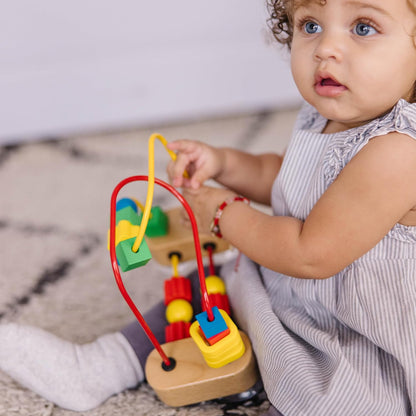 Melissa & Doug First Bead Maze - Educational Wooden Baby Toy with Suction Cups for Toddlers 1+