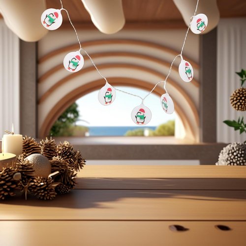 Ledmomo Christmas String Lights - 1.5M 10 LED Battery Operated Penguin Design for Indoor/Outdoor Decor