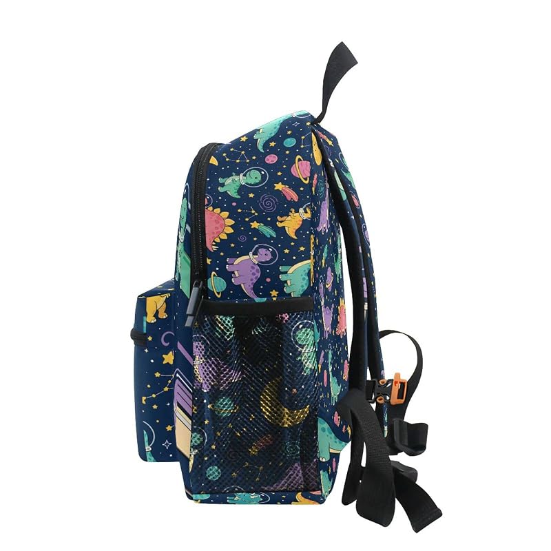 Emelivor Personalized Dinosaur Space Backpack for Kids with Name – 10L Preschool School Bag (Dinosaur Space)