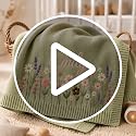 Personalized Baby Blanket with Embroidered Name and Floral Bunny Design - Style 5