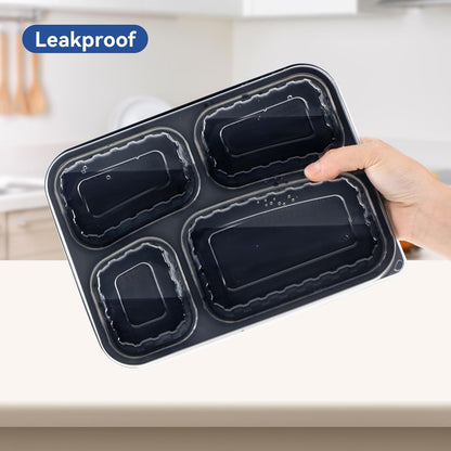 Skiennix 34 oz To Go Containers - 40 Pack BPA Free, Leakproof & Reusable | Microwave, Freezer & Dishwasher Safe - Black
