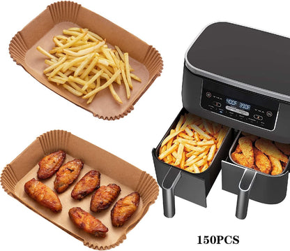 Ninja Air Fryer Liners - 150PCS Disposable Baking Parchment Paper for Dual Air Fryer DZ201/401