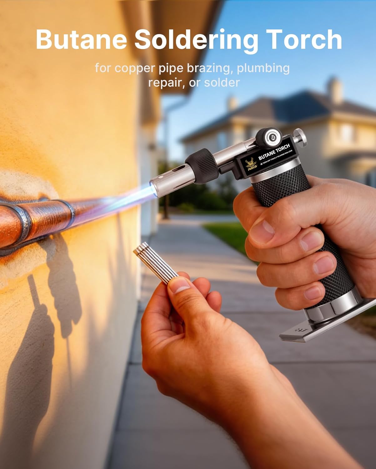 RAVS 14-Piece Soldering Torch Kit | 8-in-1 Cordless Iron with Adjustable Flame, Portable Kitchen Tool