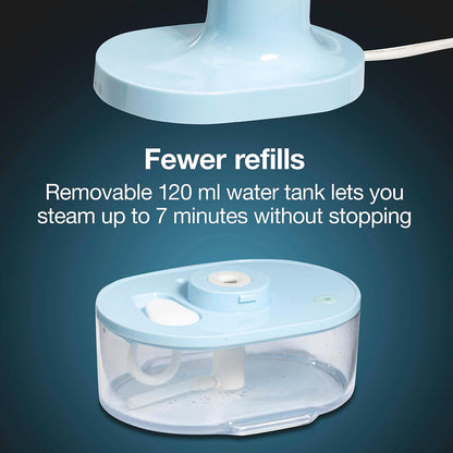 Proctor Silex Compact Travel Iron - Portable Garment Steamer for Quick Touch-Ups | 1200 Watts, Blue