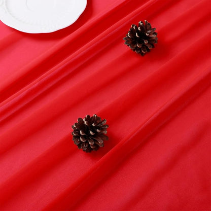 Duobao Red Chiffon Table Runner 29x120 Inch for Wedding & Party Decor - Outdoor & Indoor