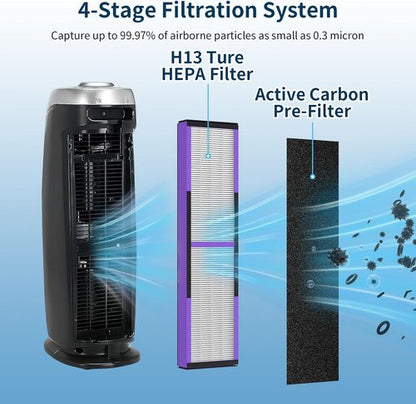 Germ Guardian HEPA Pet Replacement Filter B - 2 Pack for AC4825, AC4300, AC4800, AC4900, AC4850PT