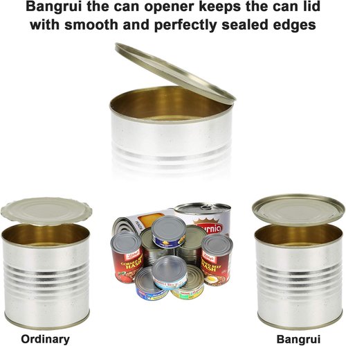 Bangrui Professional 4-in-1 Can Opener - Safe & Smooth Edges with Corkscrew | Green Kitchen Gadget
