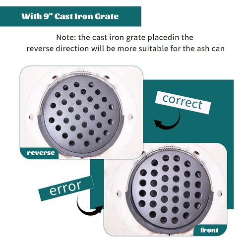 KAMaster Cast Iron Ash Can with Handle for Mini-Max Green Egg Grill,Charcoal Ash Pot Green Egg Accessories Must Haves,Perfectly Paired with Fire Grate/Charcoal Basket for Use | Quick&Easy Cleaning