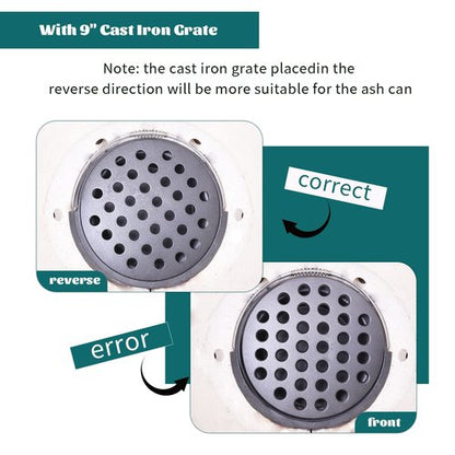 KAMaster Cast Iron Ash Can with Handle for Mini-Max Green Egg Grill,Charcoal Ash Pot Green Egg Accessories Must Haves,Perfectly Paired with Fire Grate/Charcoal Basket for Use | Quick&Easy Cleaning