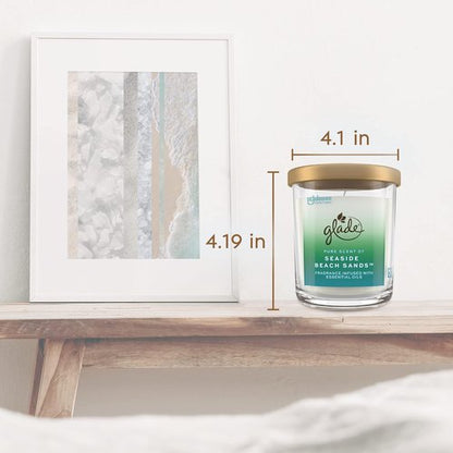 Glade Candle Jar - Large 16oz Candle Infused with Essential Oils | Seaside Beach Sands Air Freshener
