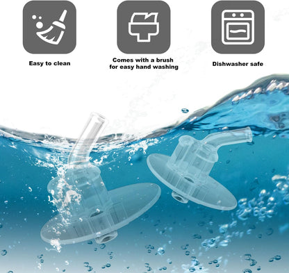 Thermos | 4-Pack Replacement Clear Straws for 12 oz Funtainer Bottles - Includes Cleaning Brushes