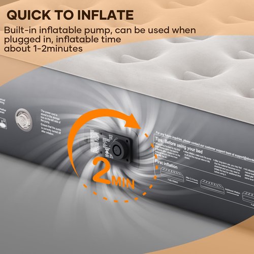 InnoTruth Queen Air Mattress with Built-in Pump, 13" Raised Comfort, Durable Inflatable Bed for Home & Guests, Easy Setup, Ideal for Travel & Camping, Dark Gray