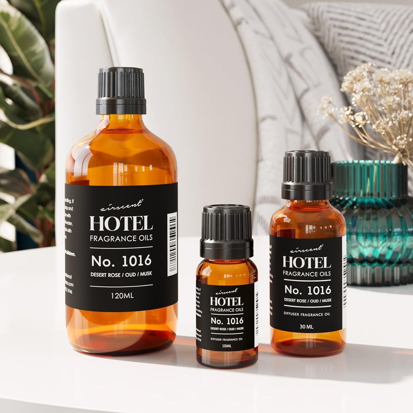 AirScent Hotel Diffuser Oil No. 1016 | Premium Caraway Desert Rose & Oud Fragrance - 10 mL Glass Bottle