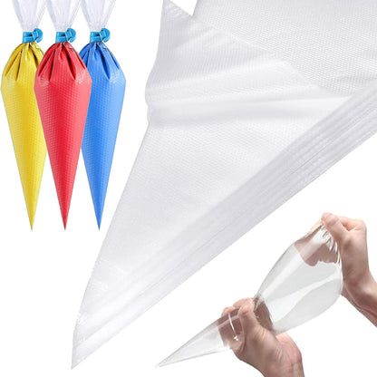 Tipless Piping Bags by 100 Pieces - Disposable Pastry & Icing Bags for Cake Decorating