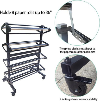 Craft Paper Roll Holder - Butcher Kraft Paper Rack Dispenser & Cutter for 36-Inch Rolls | Ideal for Classrooms & Art