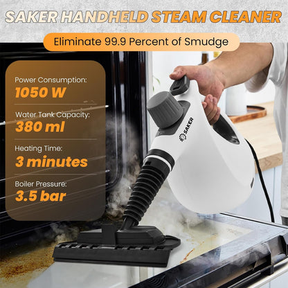 Saker Handheld Steam Cleaner New,Portable Steam Cleaner for Home,1050W Steam Cleaner,8 Fiber Cloths for Quick Heating & Deep Cleaning of Floors, Cars, and Kitchen