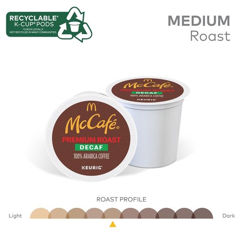 McCafe Premium Roast Decaf K-Cup Pods - Single Serve, 32 Count for Rich Flavor