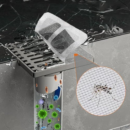 Disposable Hair Drain Stickers, New Upgrade Disposable Floor & Shower Drain Hair Catcher, Bathroom Shower Drain Protector with Mesh Cover & Square Screen (10)