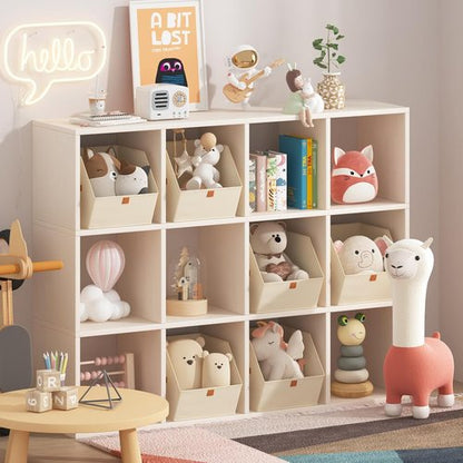 Homsorout Fabric Closet Storage Cubes - 6 Pack Square Bins with Dual Handles for Organizing Small Spaces | Beige