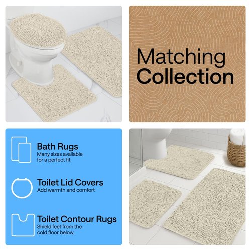 GORILLA GRIP Bath Rug Mat 30x20, Thick Soft Absorbent Chenille, Quick Dry Microfiber Mats, Rubber Backing Washable Shower Floor Rugs, US Designed Bathroom Bathmat Home Decor Accessories, Dusty Cloud