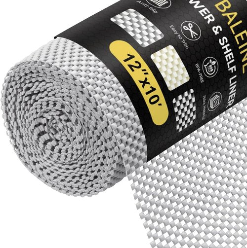 BALEINE Cabinet Liner - Non-Adhesive, Non-Slip Drawer & Shelf Protector | 12 in x 10 Ft, Gray