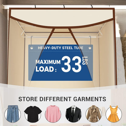 Storage Maniac 2-Pack Hanging Garment Bags - Long Clear Covers for Dresses & Suits | Beige
